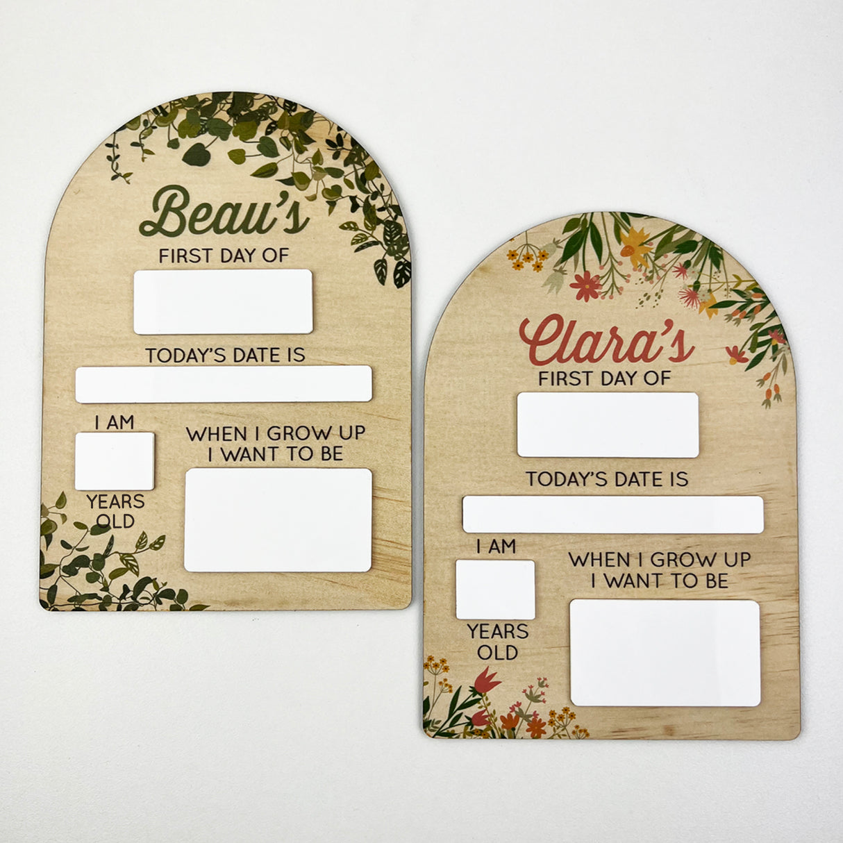 Floral Arch First Day Milestone Board