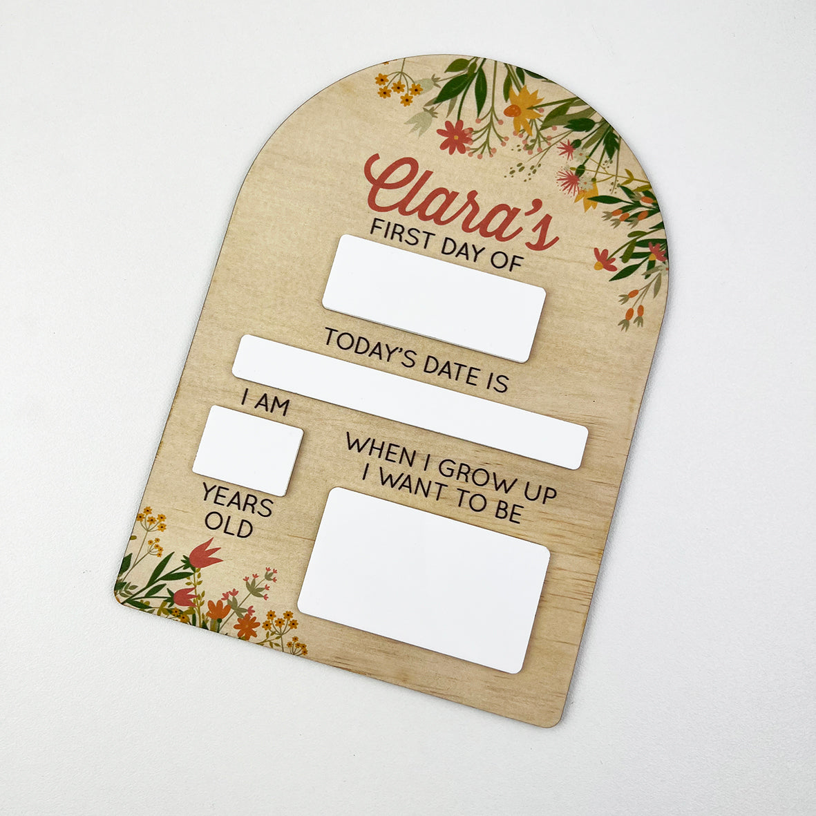 Floral Arch First Day Milestone Board