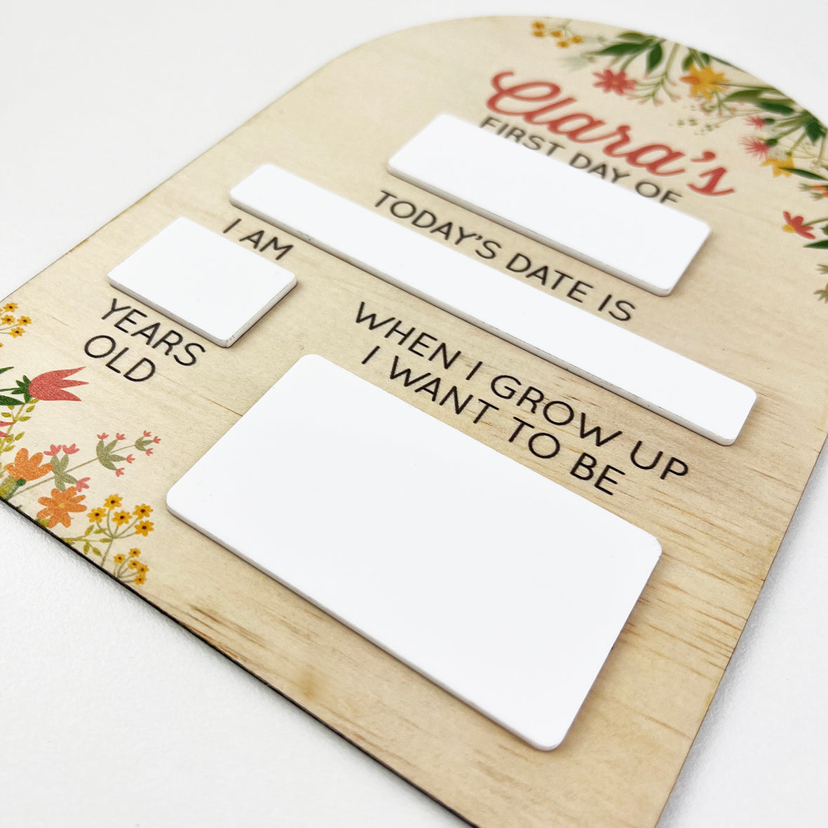 Floral Arch First Day Milestone Board
