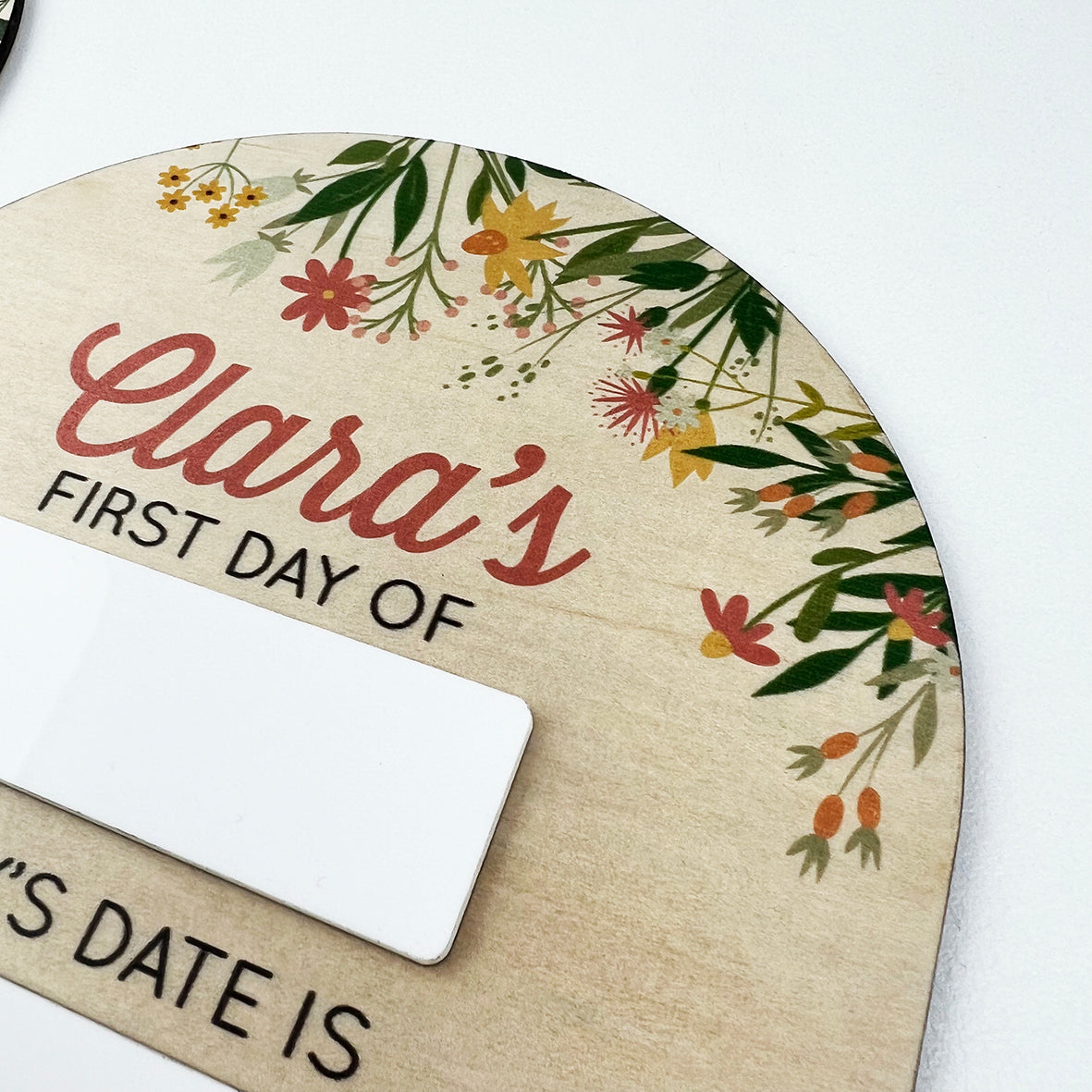 Floral Arch First Day Milestone Board