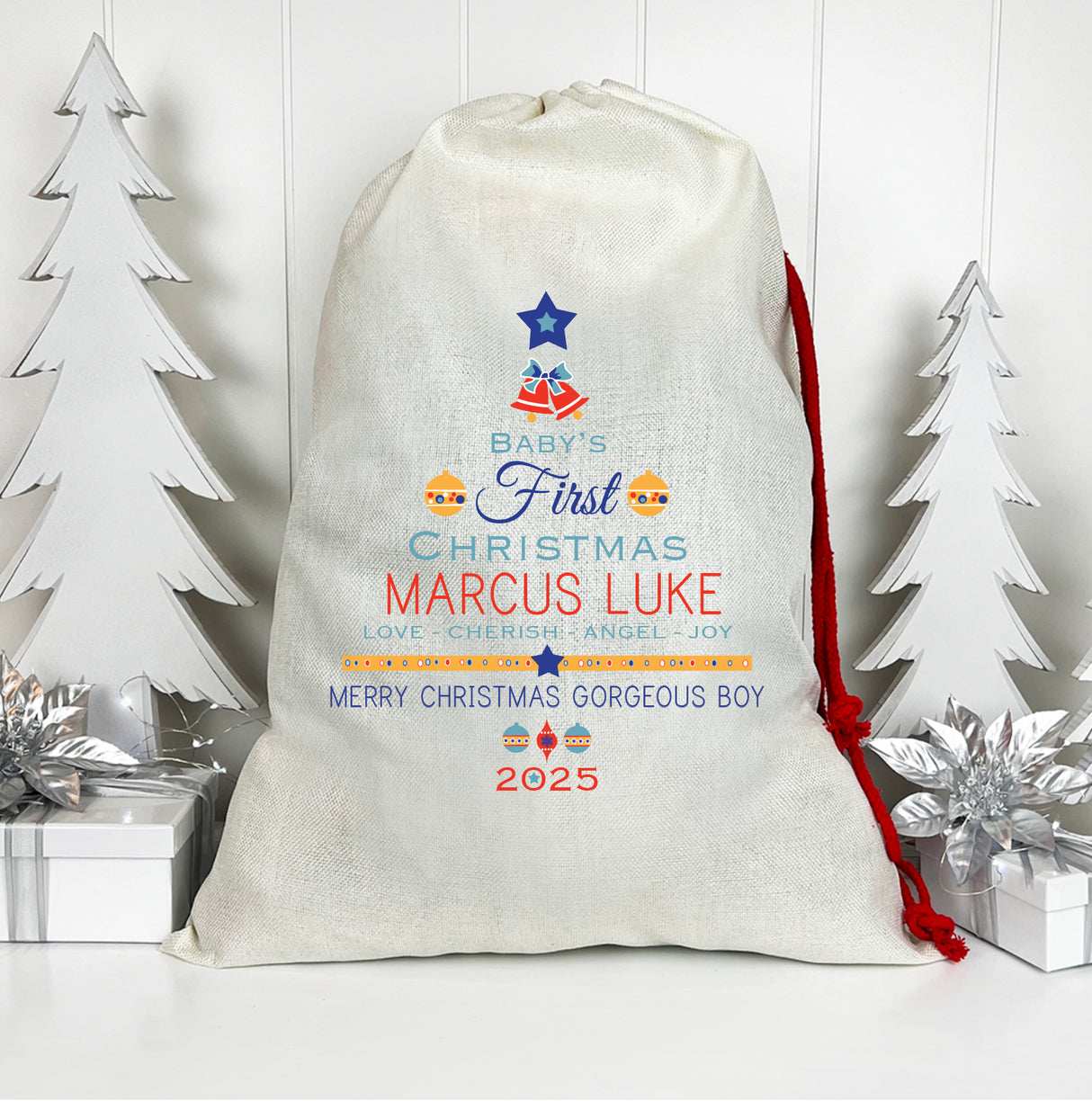 Baby Boy's First Christmas Santa Sack (Updated Design)
