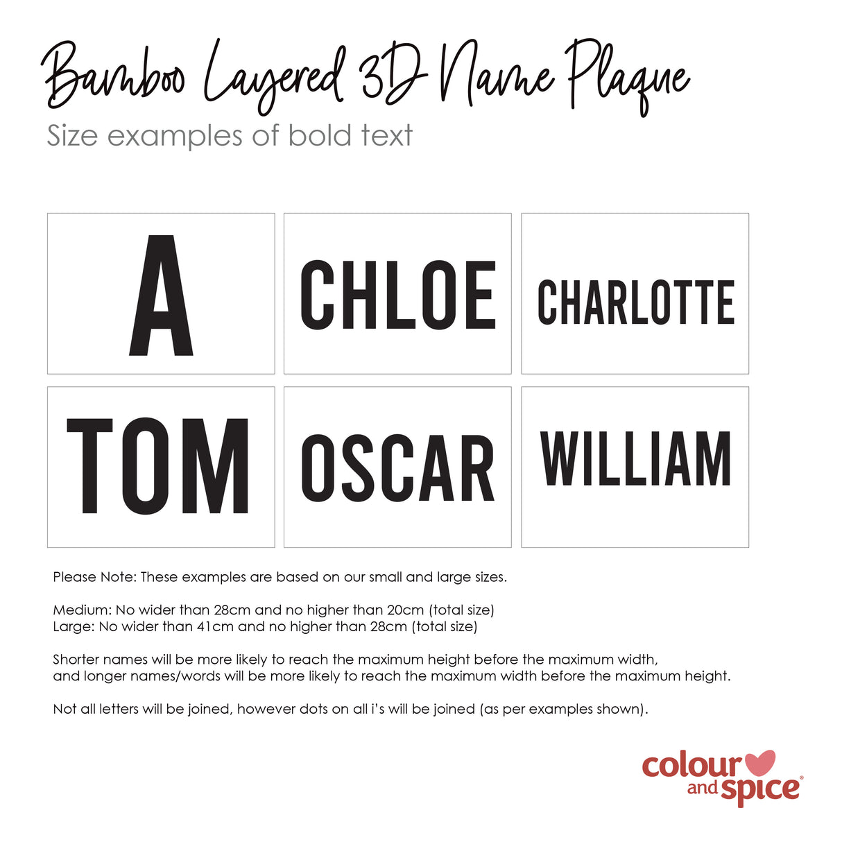 Personalised Double Layer Bold Name Plaque (2 sizes, 2 colours)