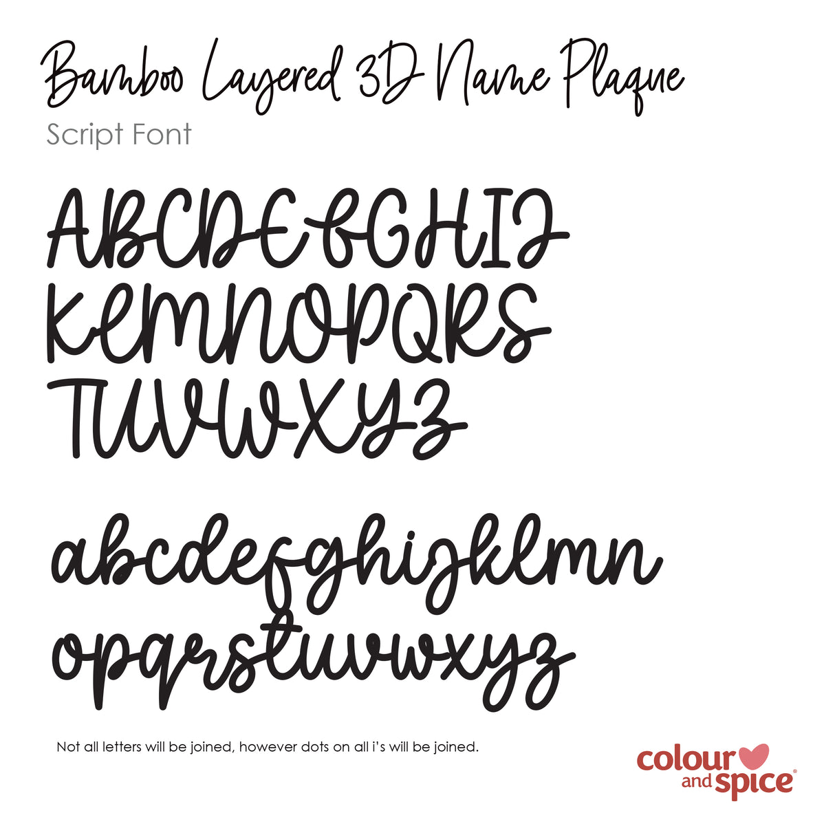 Personalised Double Layer Script Name Plaque (2 sizes, 2 colours)