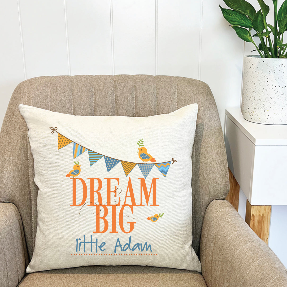 Personalised Boys Dream Big Cushion Cover