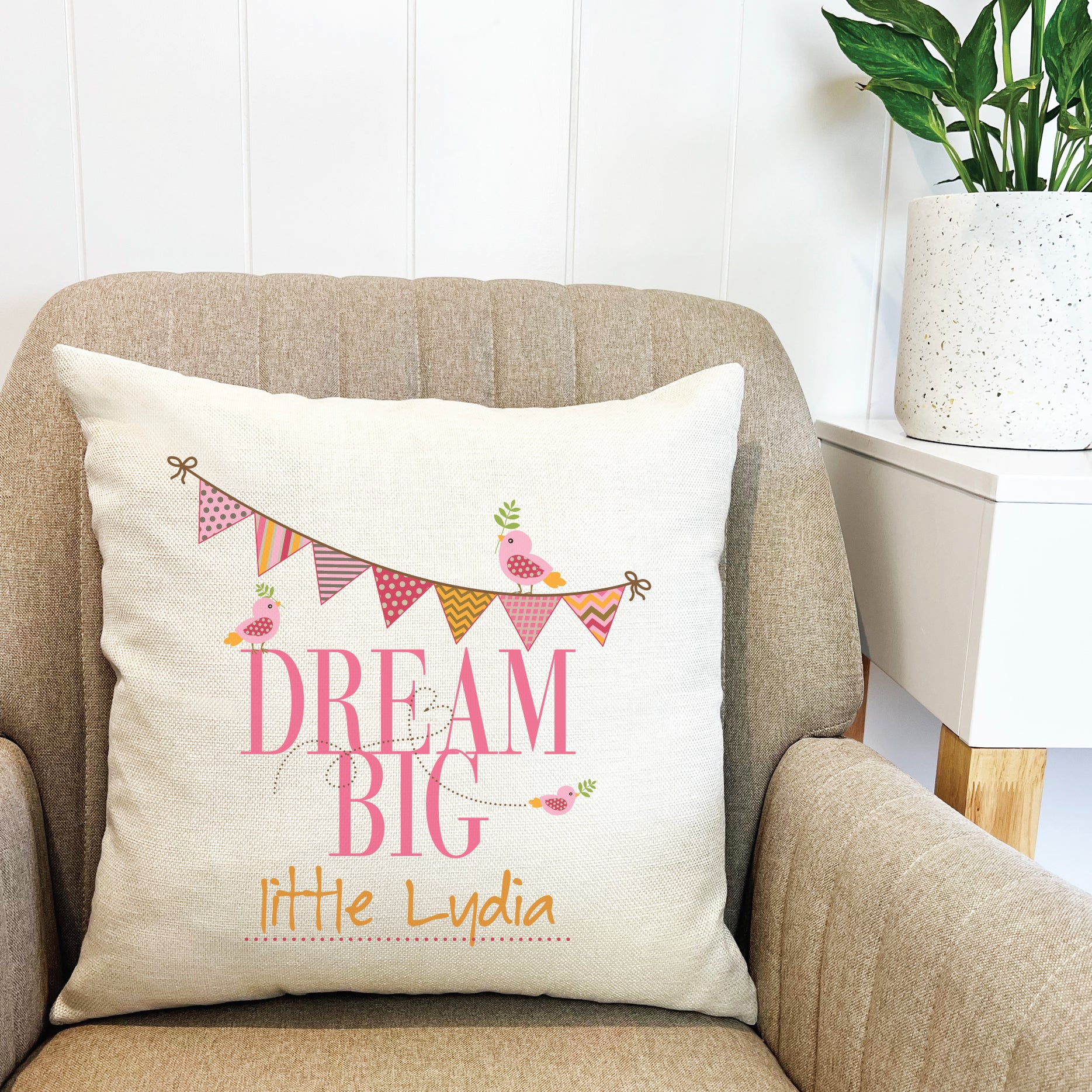 Personalised Girls Dream Big Cushion Cover