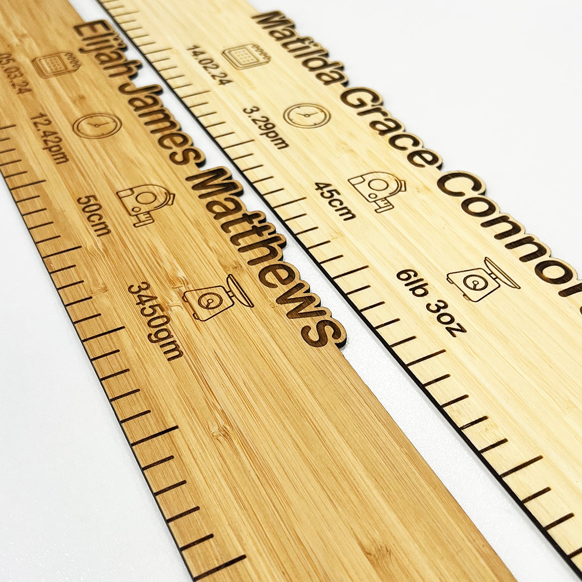 Personalised Bamboo Birth Ruler