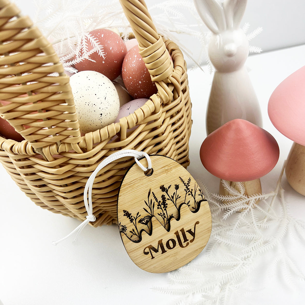 Botanical 3D Easter Egg Name Tags