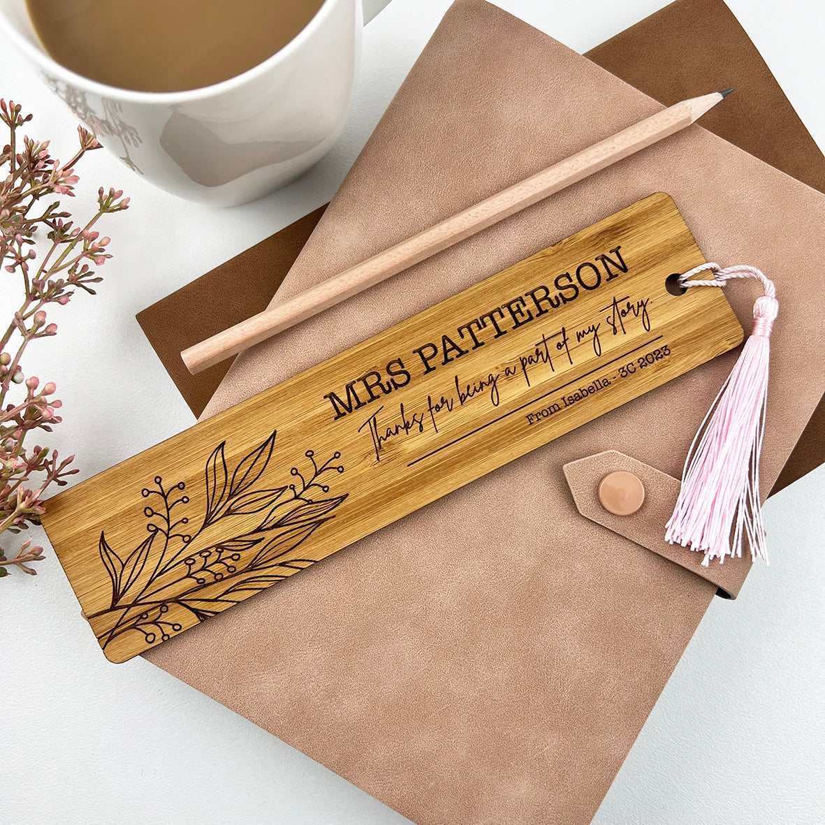 Botanical Spray Personalised Bookmark