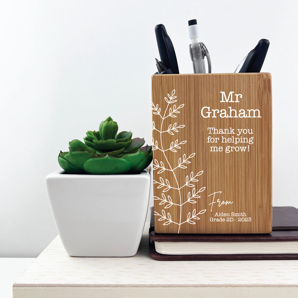 Botanical Stem Personalised Pencil Pot
