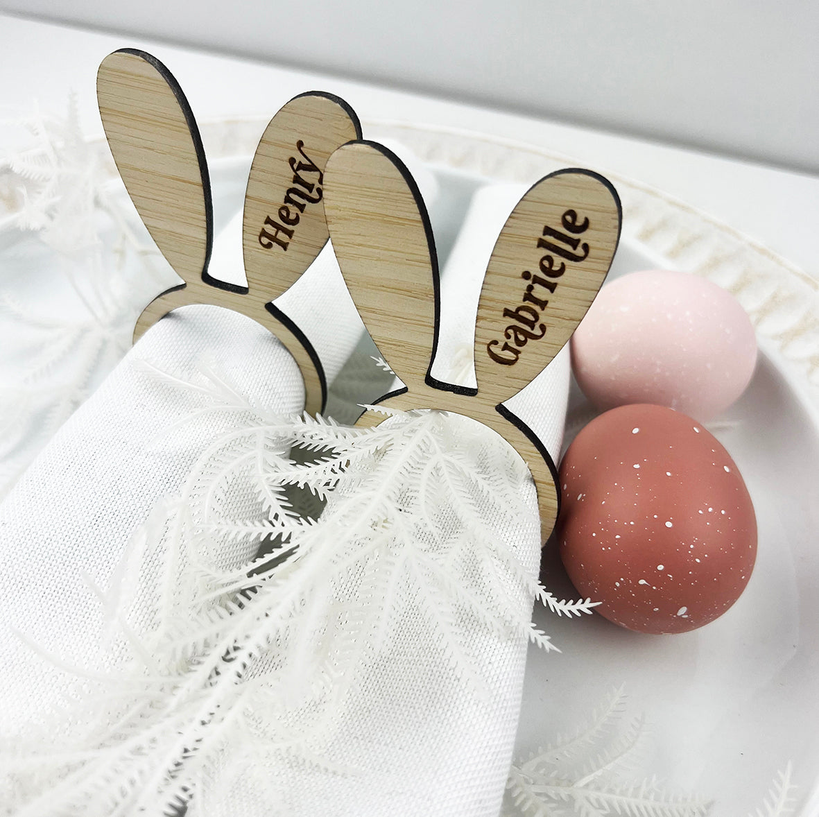 Personalised Bunny Ears Bamboo Napkin Holders