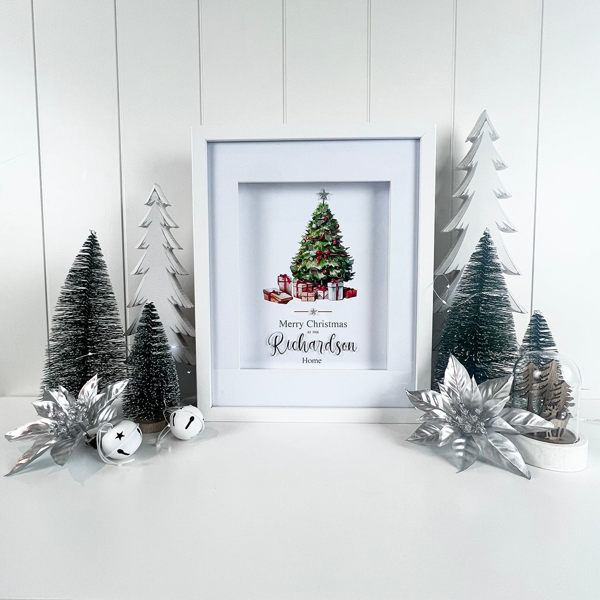 Christmas Tree 3D Mirror Personalised Christmas Print (3 colours)