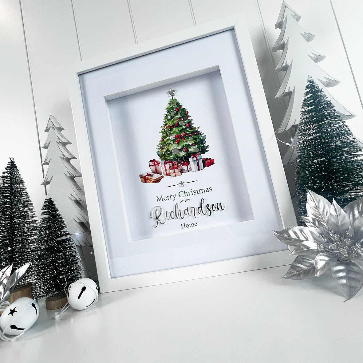 Christmas Tree 3D Mirror Personalised Christmas Print (3 colours)