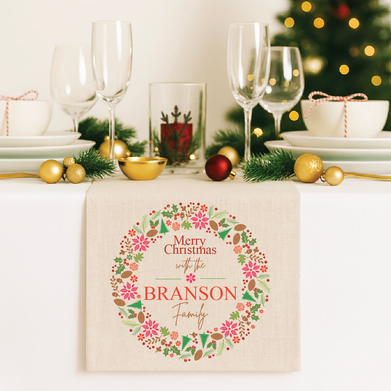 Colourful Wreath Table Runner (2 sizes)