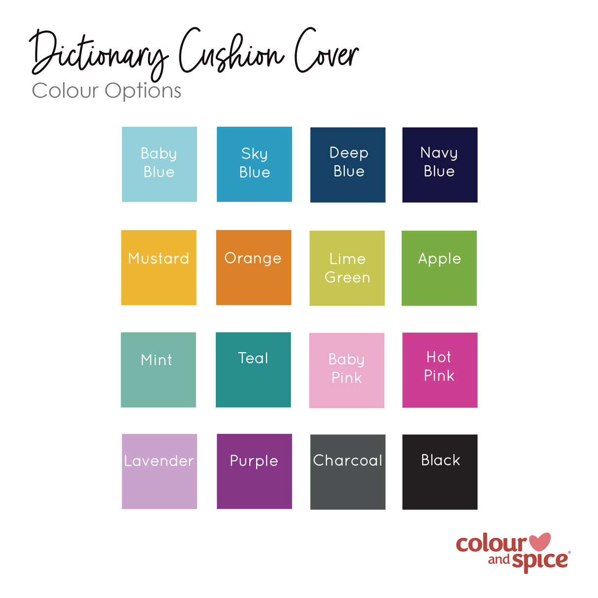 Personalised Girls Dictionary Cushion Cover (various colours)