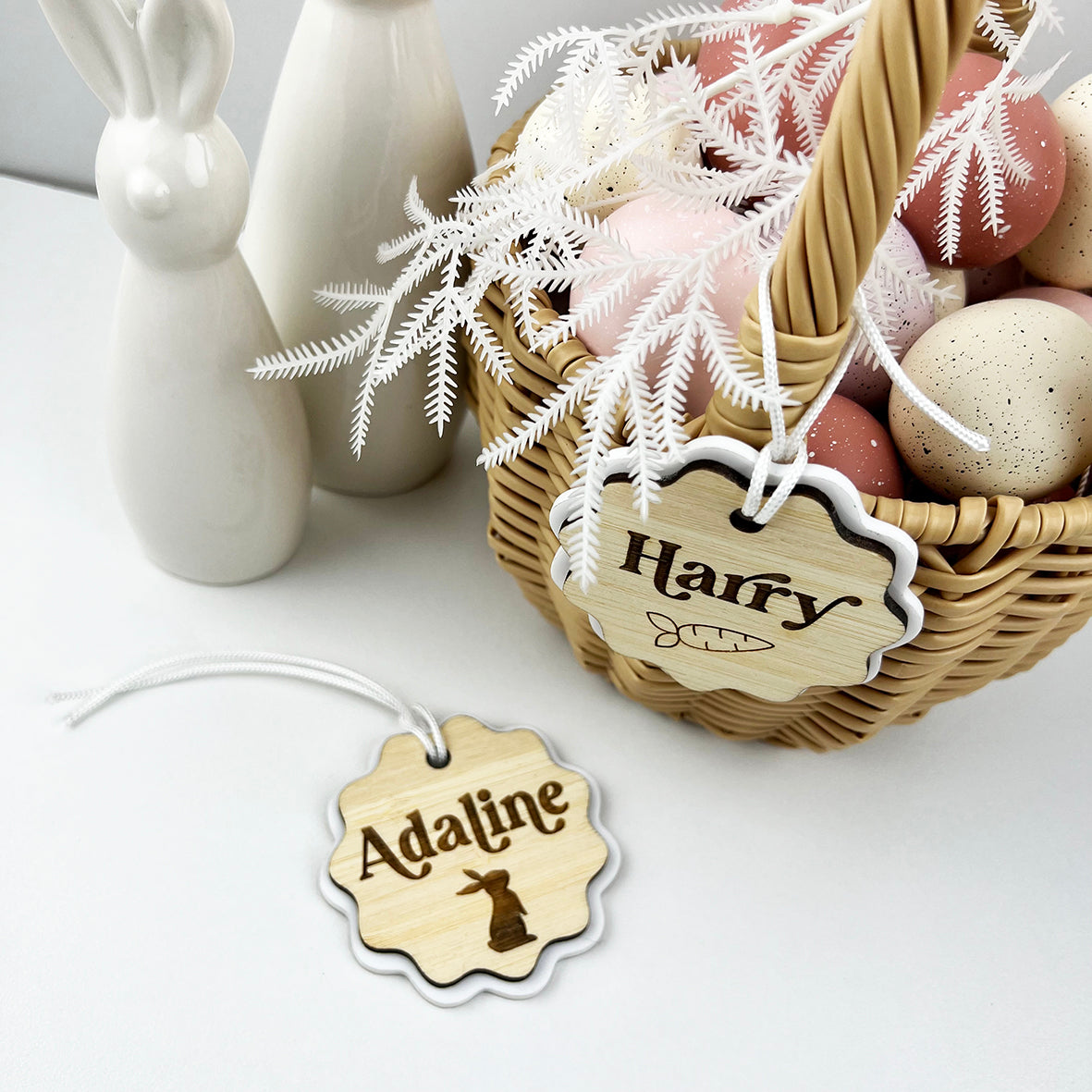 Double Scalloped Easter Name Tags