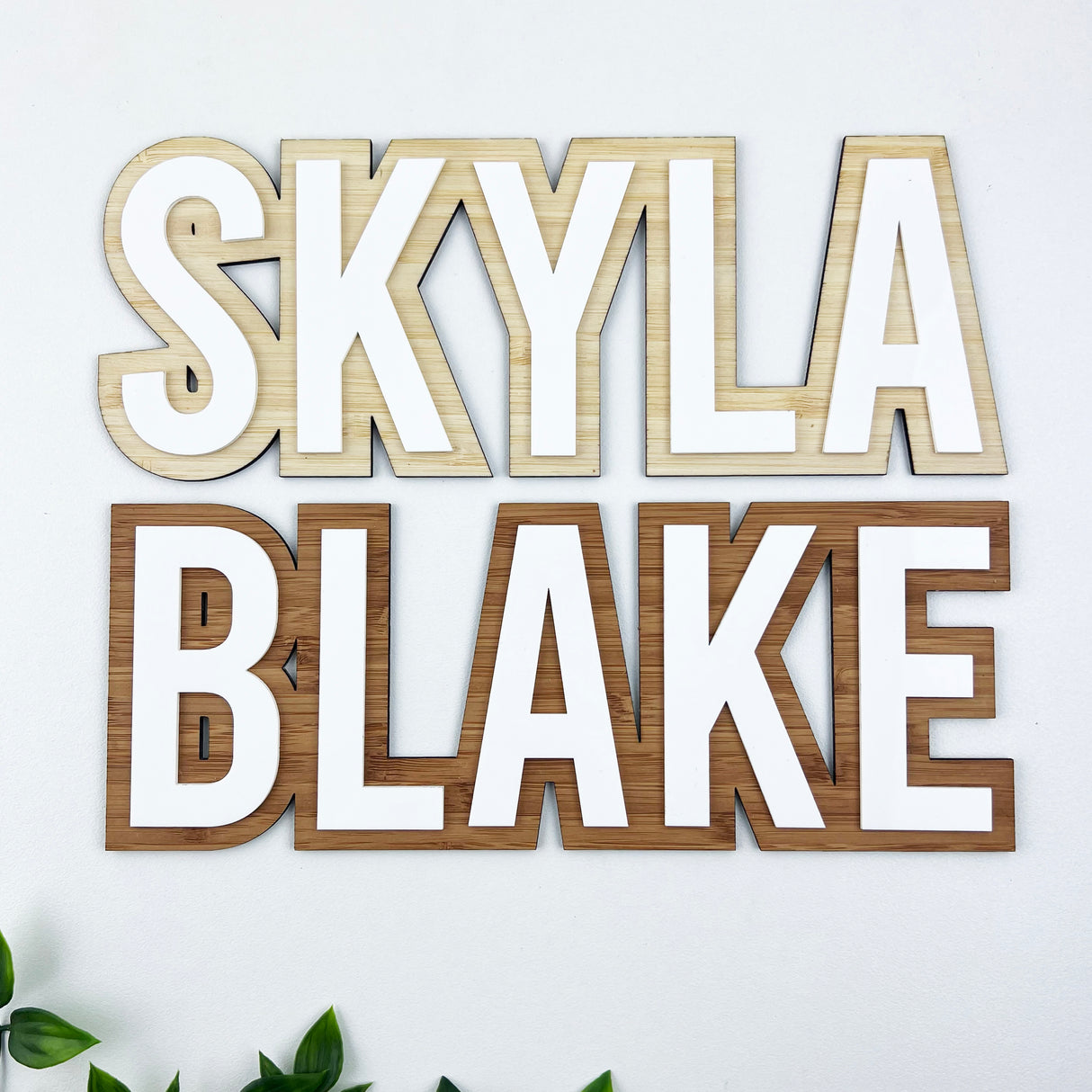 Personalised Double Layer Bold Name Plaque (2 sizes, 2 colours)