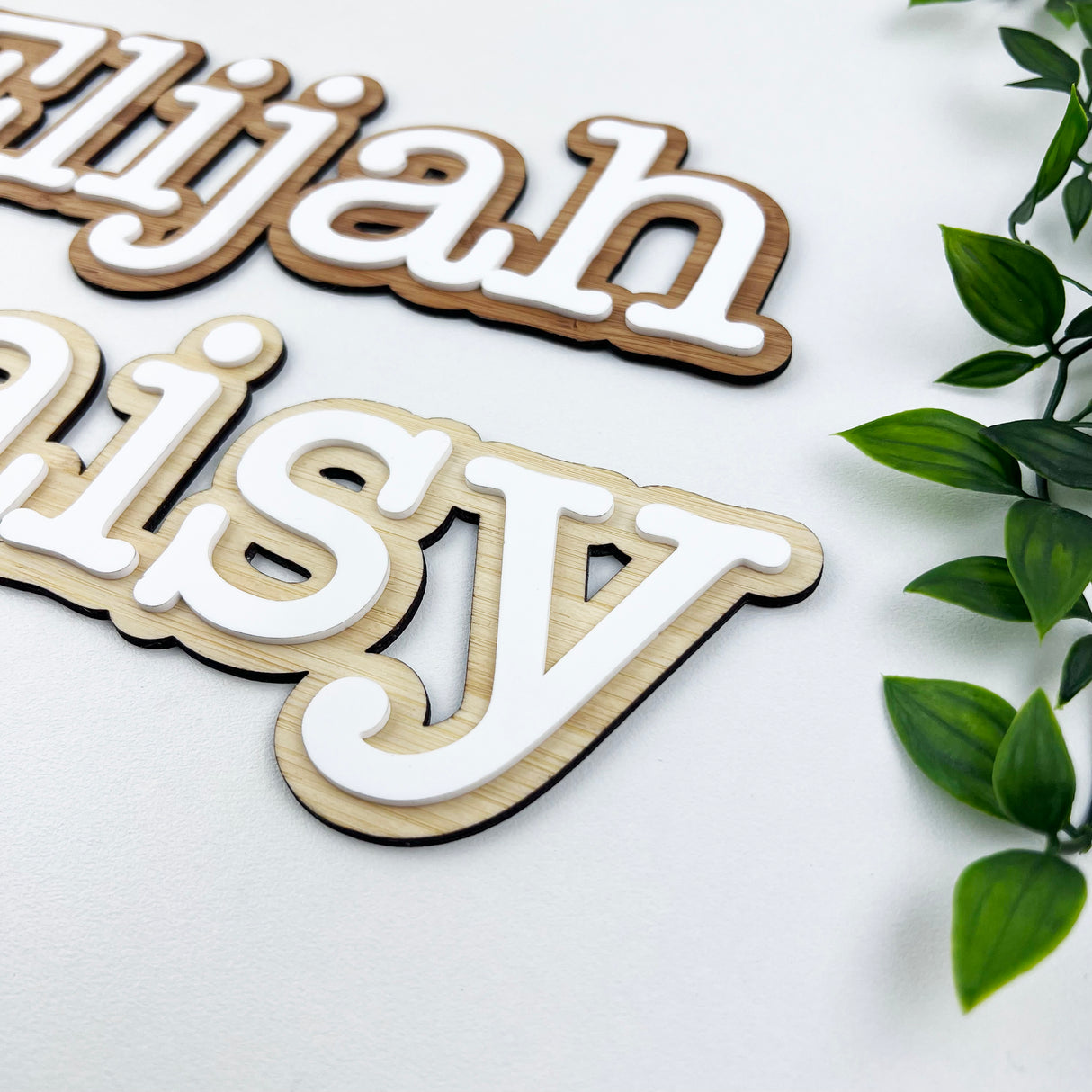 Personalised Double Layer Serif Name Plaque (2 sizes, 2 colours)