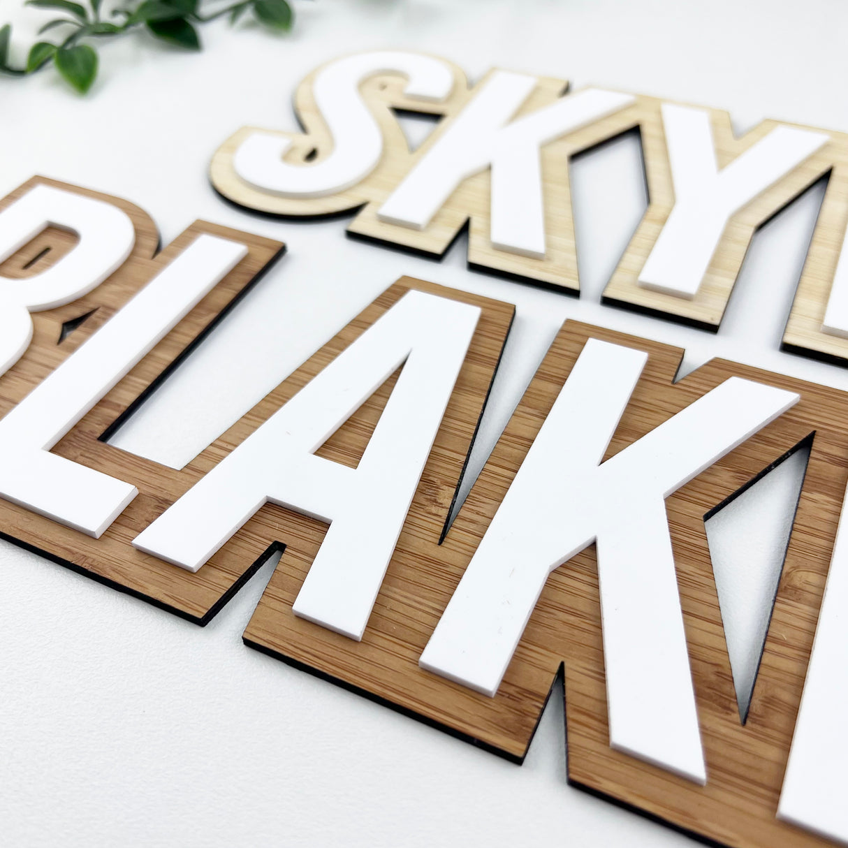 Personalised Double Layer Bold Name Plaque (2 sizes, 2 colours)