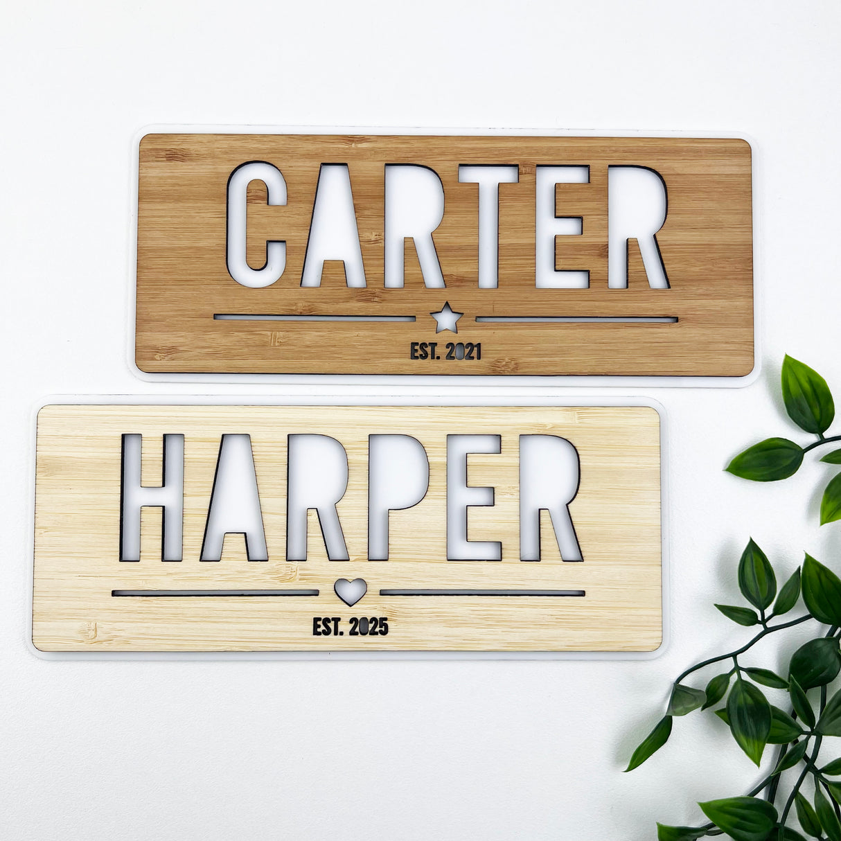 Personalised Double Layer Landscape Name Plaque (2 sizes, 2 colours)