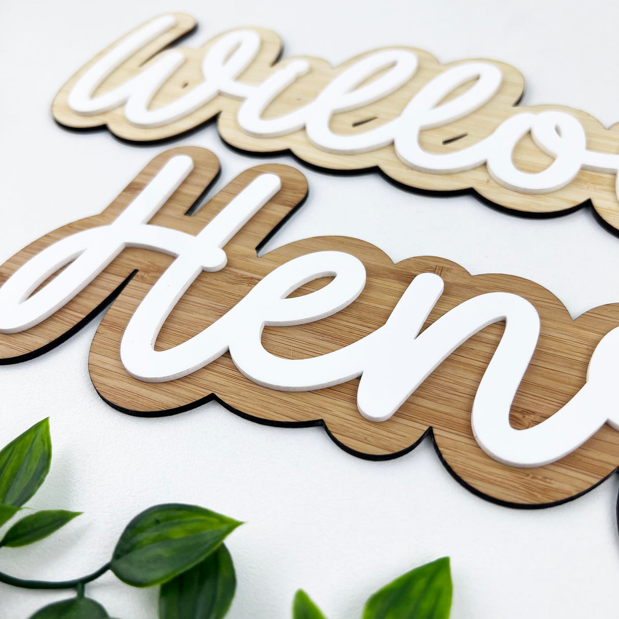 Personalised Double Layer Script Name Plaque (2 sizes, 2 colours)