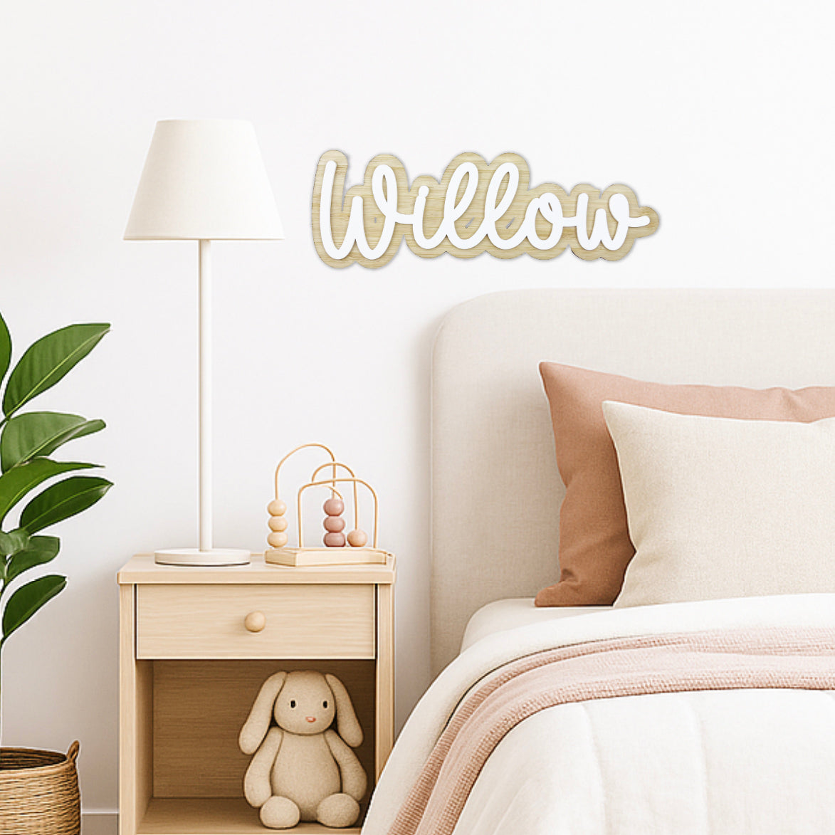 Personalised Double Layer Script Name Plaque (2 sizes, 2 colours)