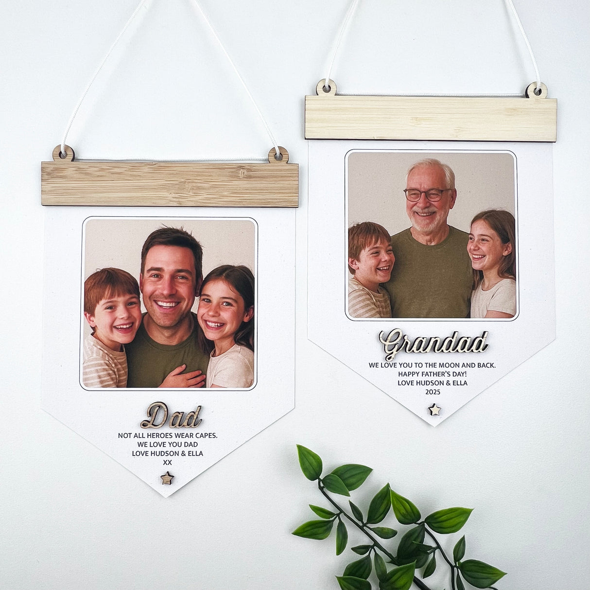3D Photo & Quote Pennant Banner (2 colours)