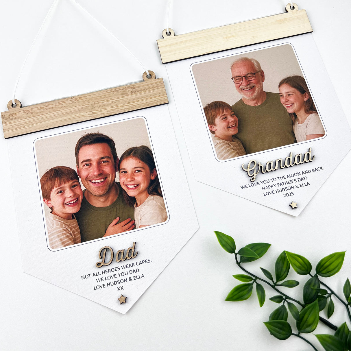 3D Photo & Quote Pennant Banner (2 colours)