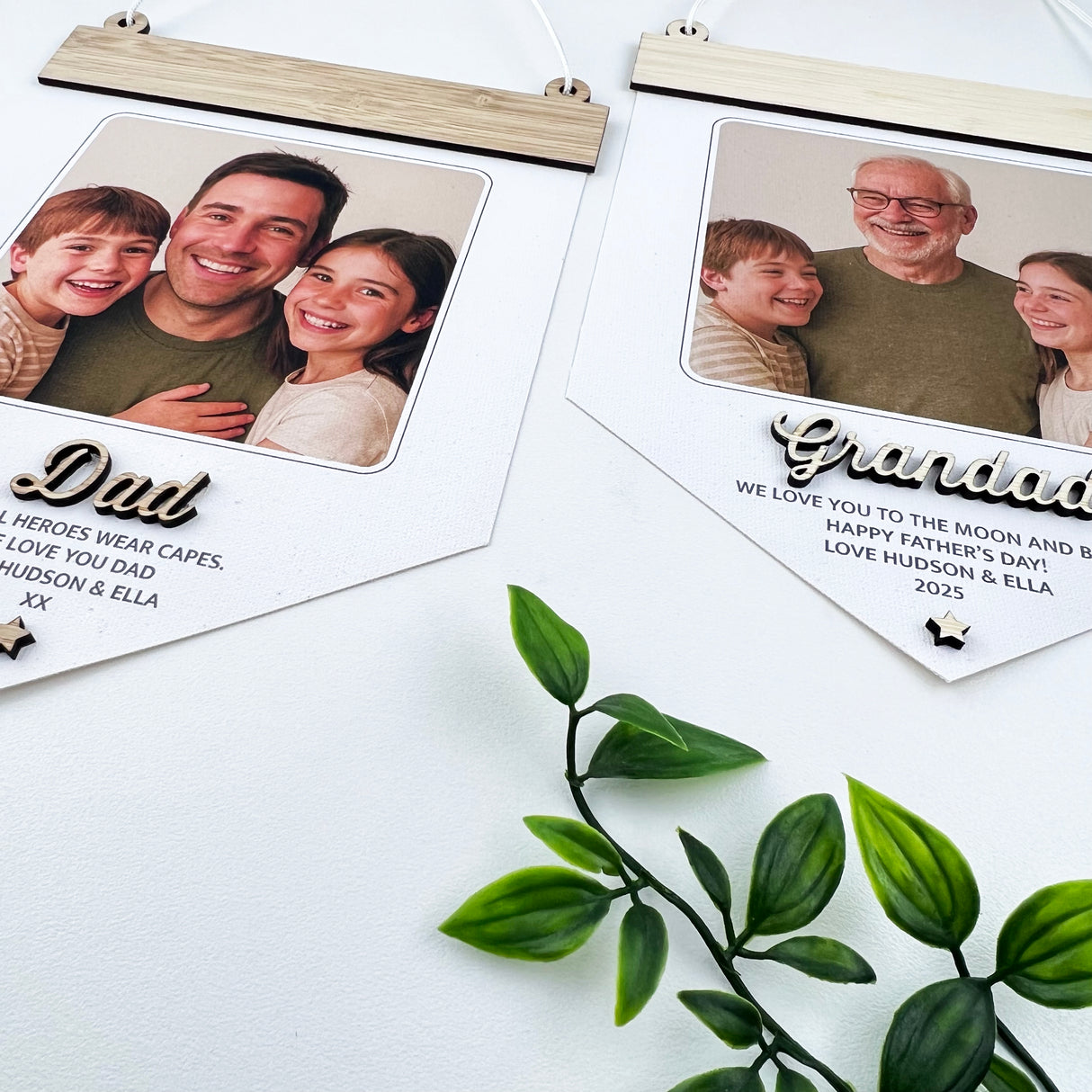 3D Photo & Quote Pennant Banner (2 colours)