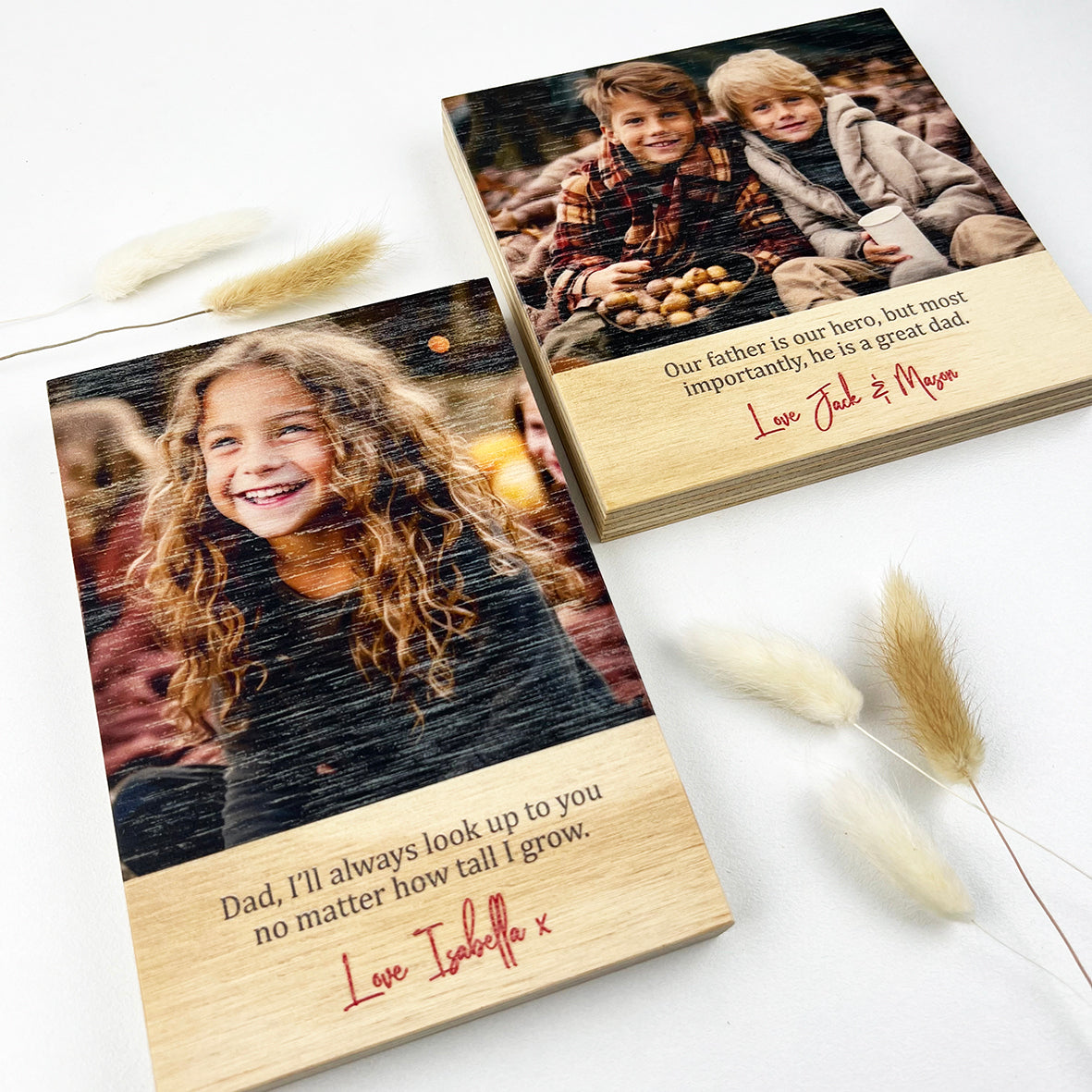 Personalised Photo Block With Text (2 sizes),