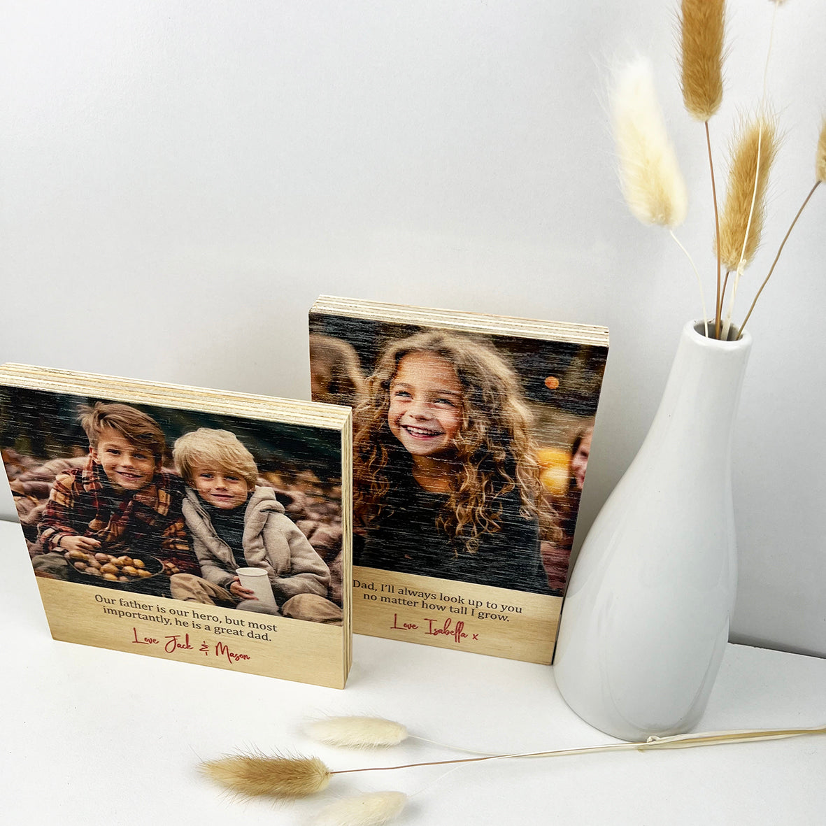 Personalised Photo Block With Text (2 sizes),