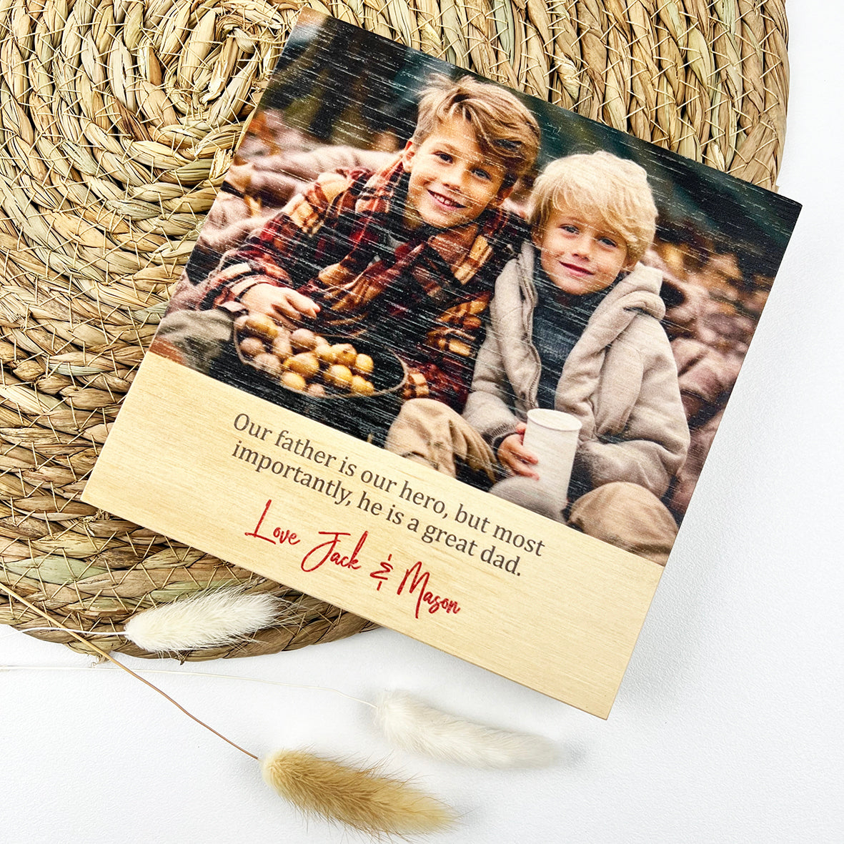 Personalised Photo Block With Text (2 sizes),