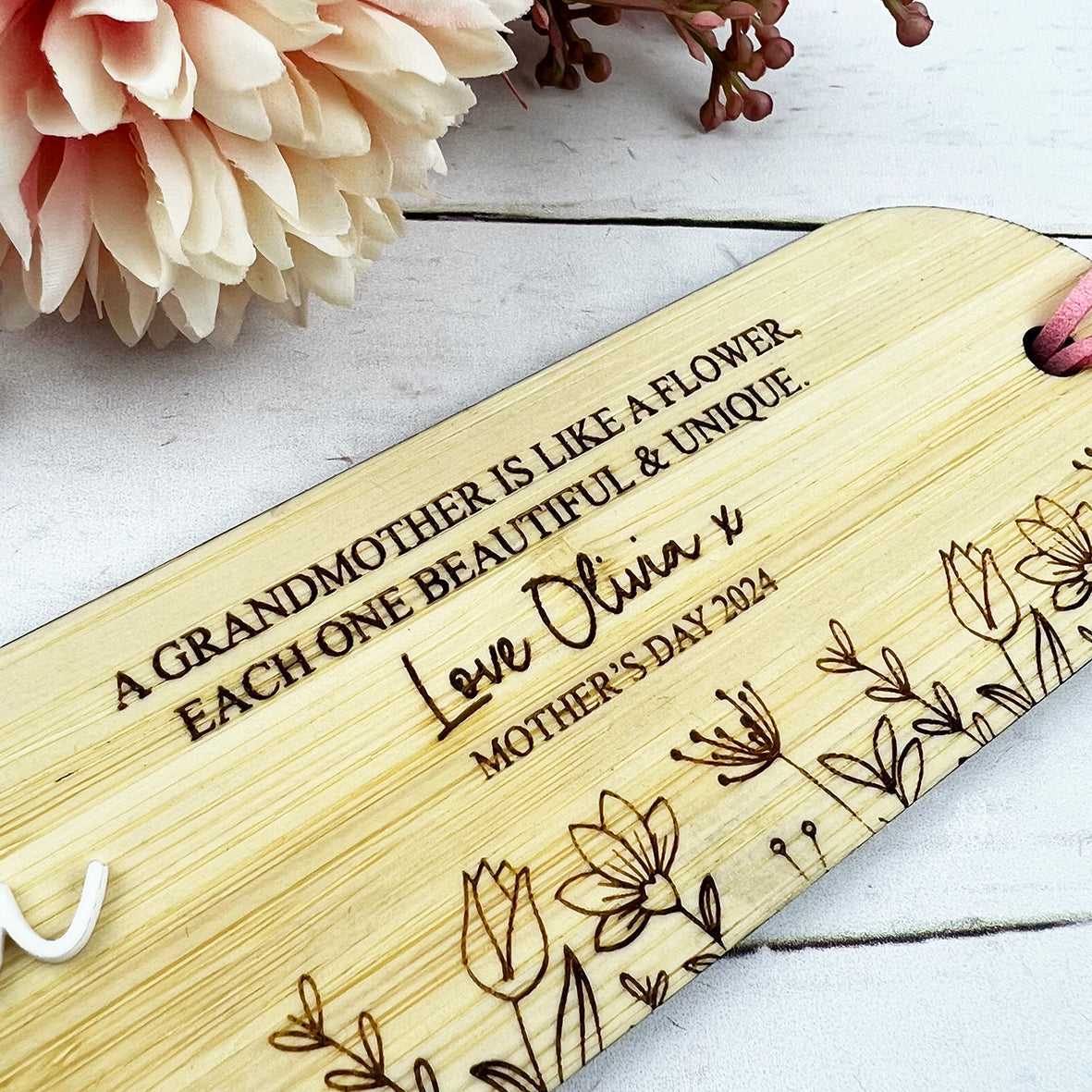Floral Garden Arched Personalised Bookmark