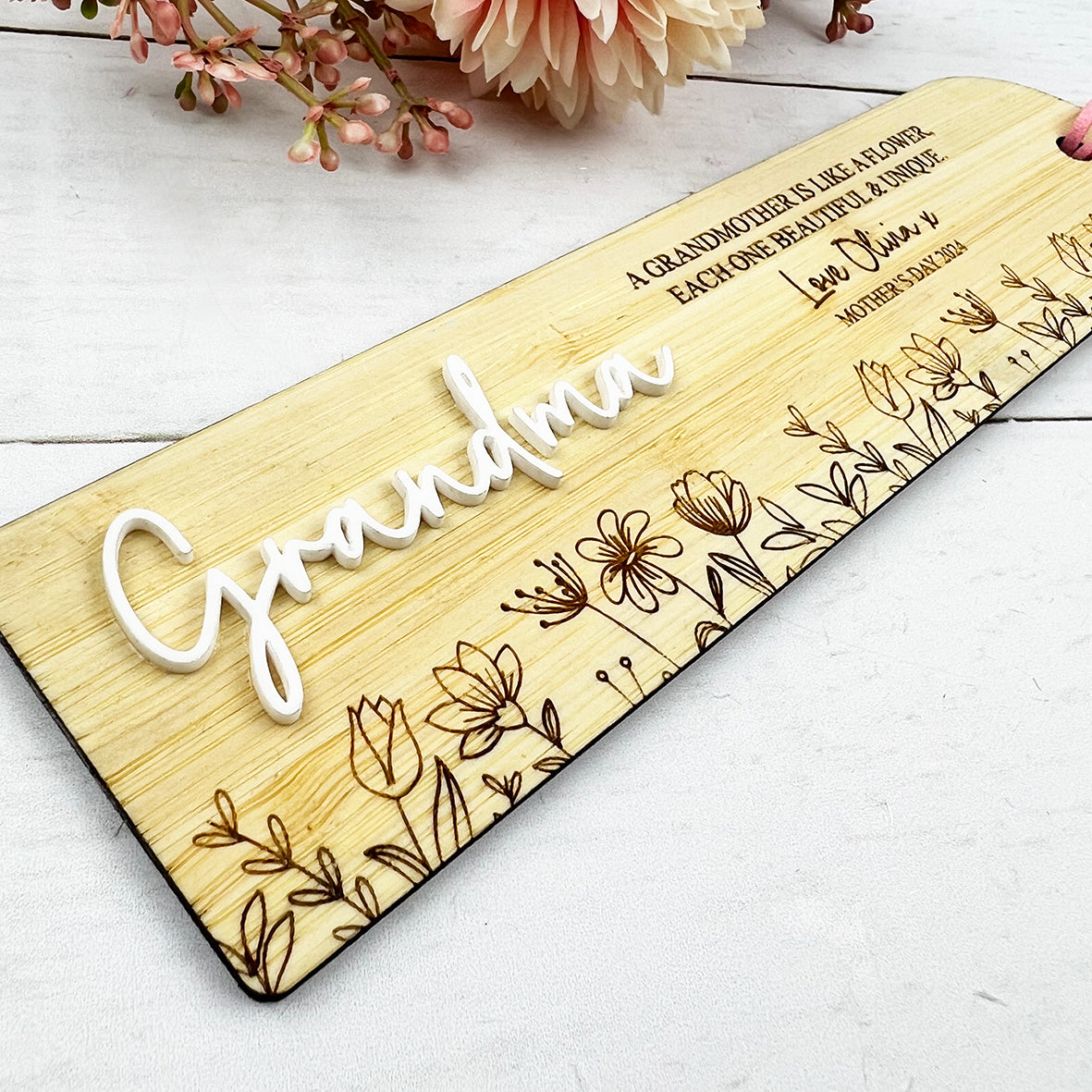 Floral Garden Arched Personalised Bookmark