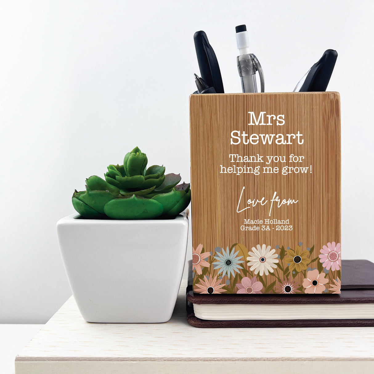 Flower Garden Personalised Pencil Pot