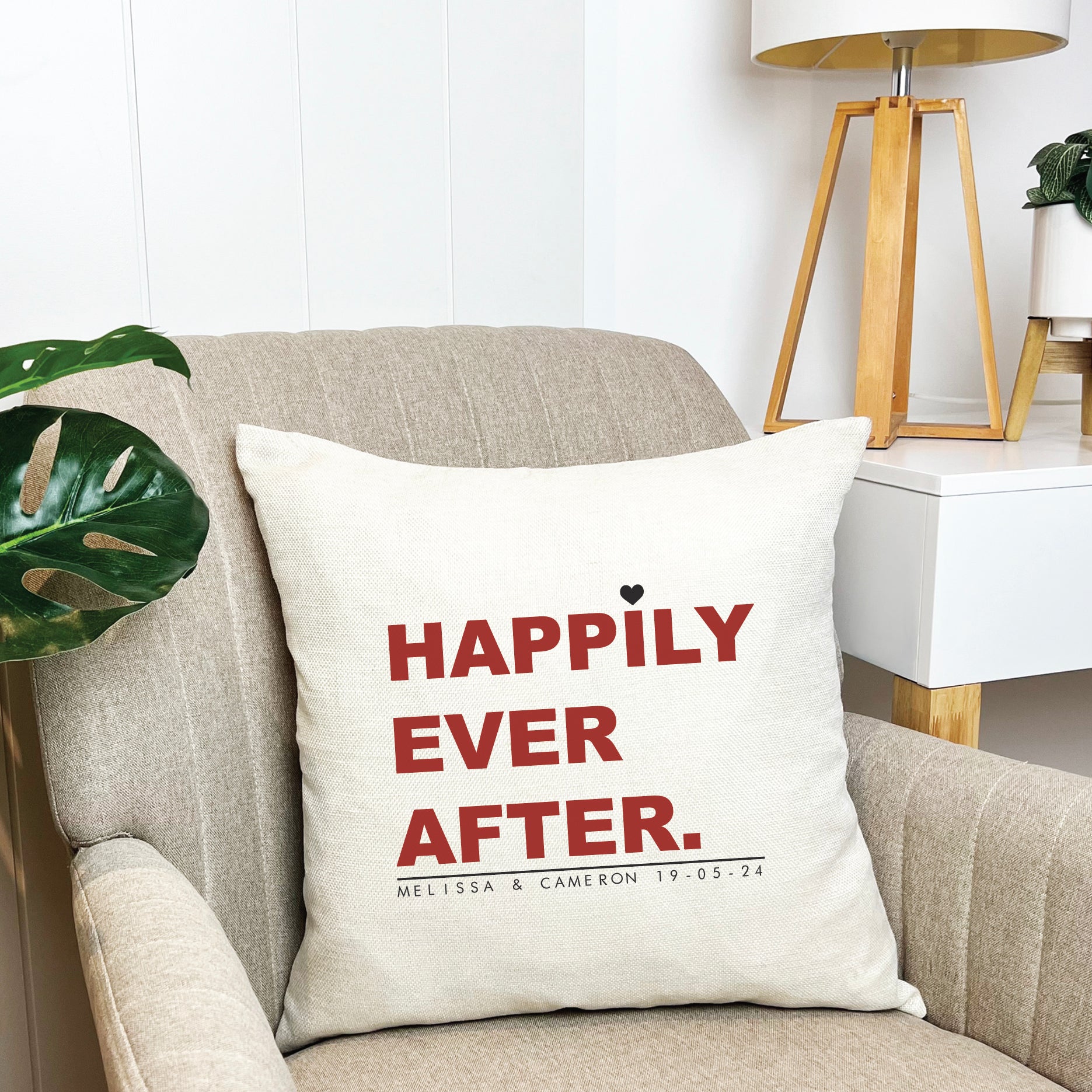 Personalised Happily Ever After Cushion Cover