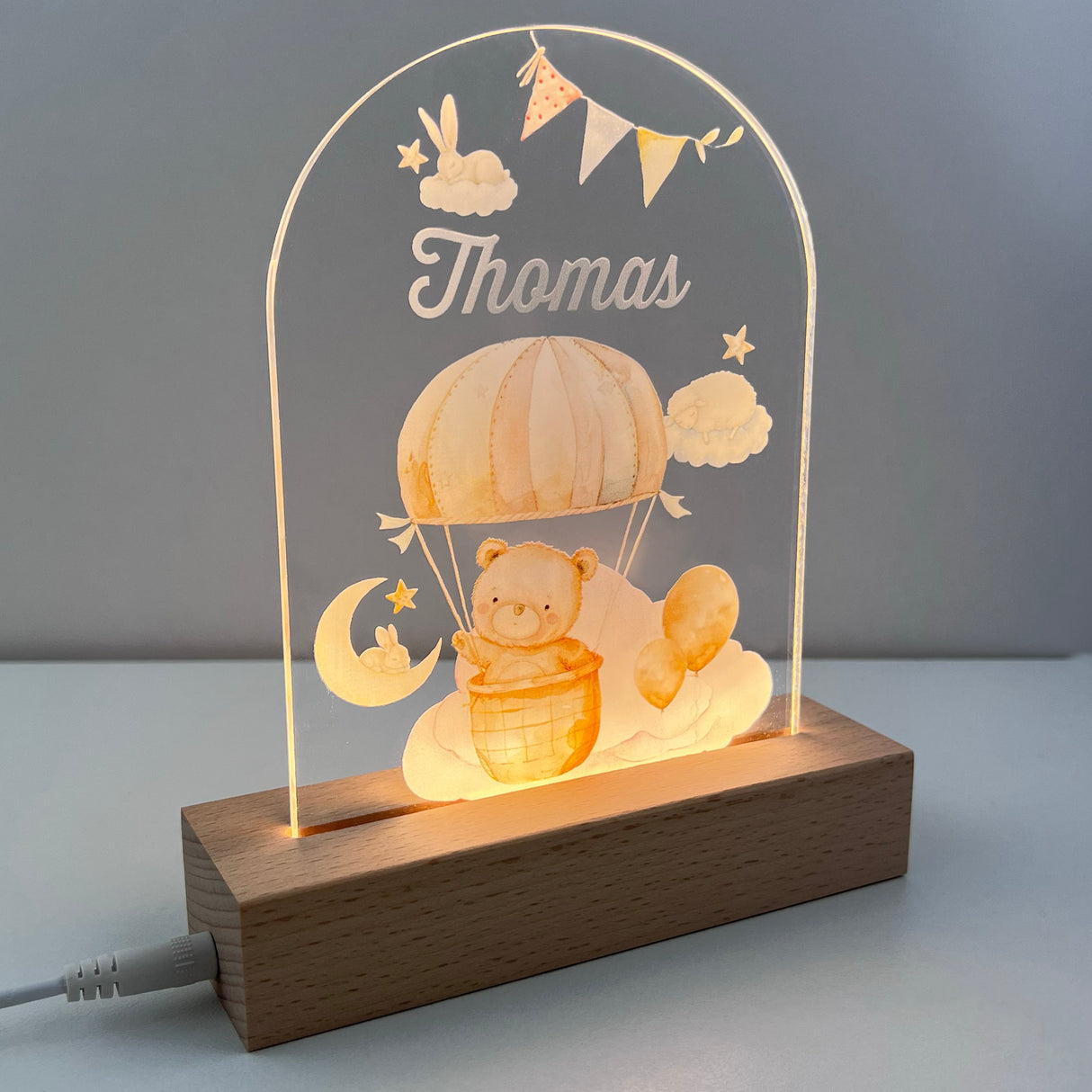 Hot Air Balloon Personalised Night Light