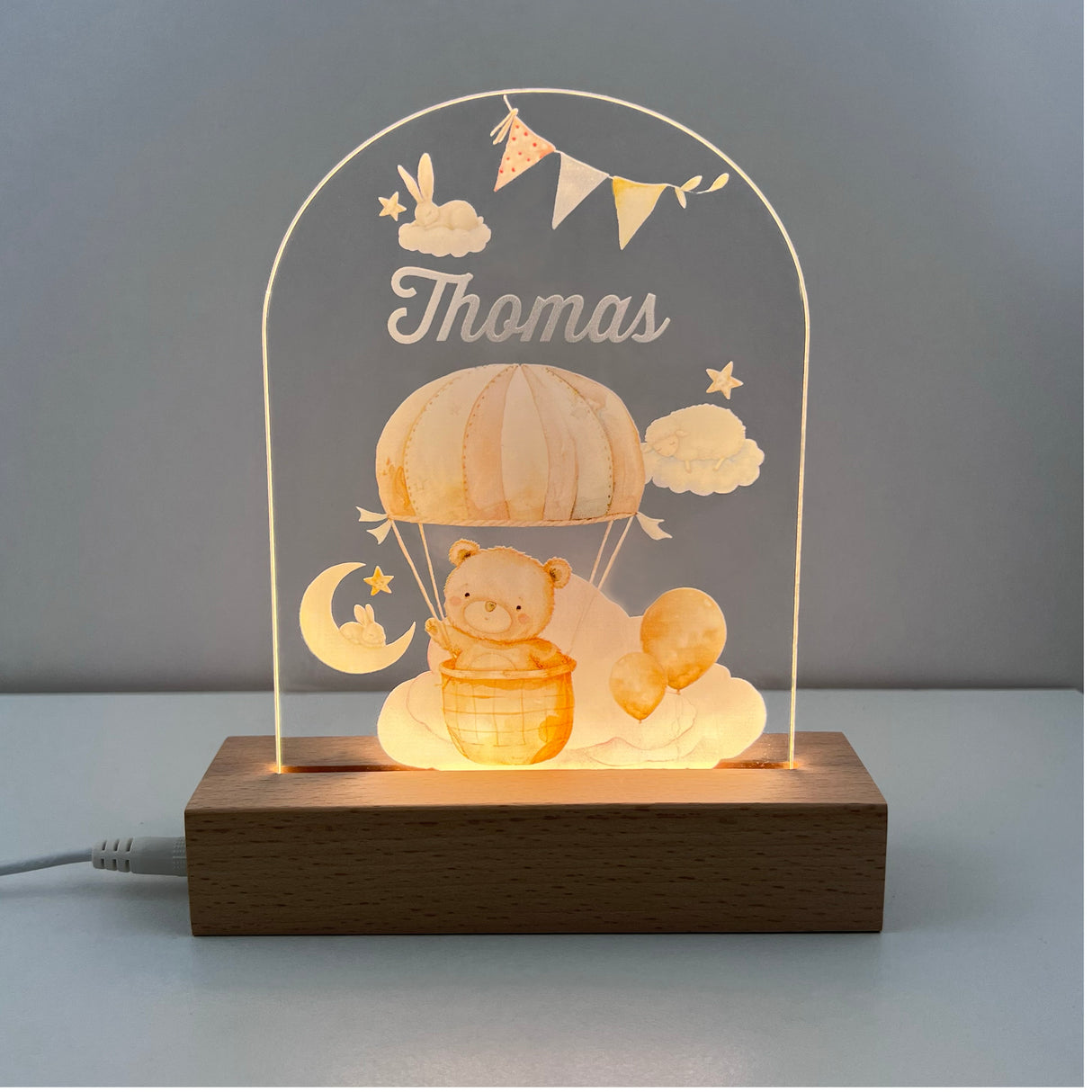 Hot Air Balloon Personalised Night Light