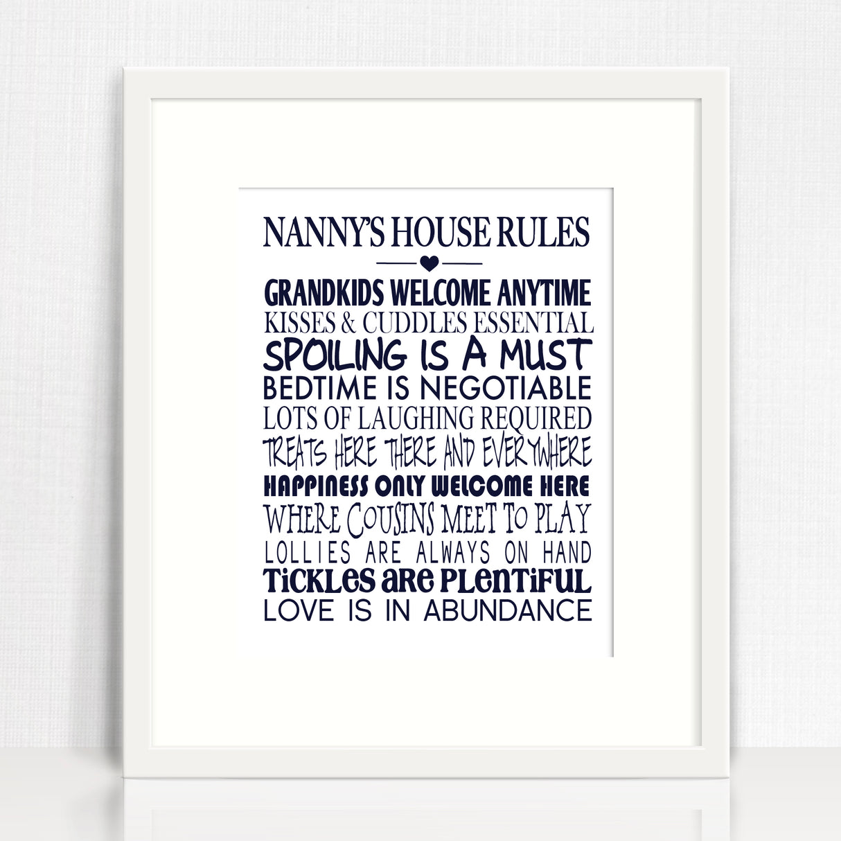 Grandparent's House Rules Personalised Print