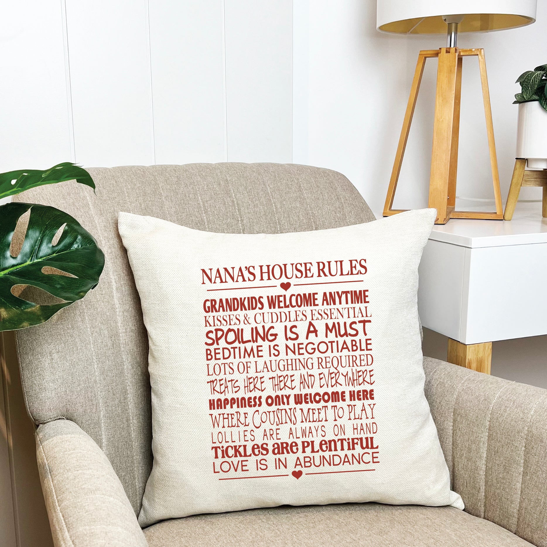 Personalised House Rules Cushion Cover