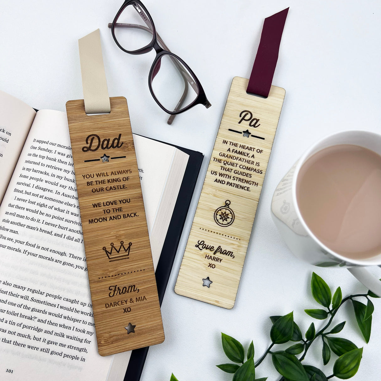 Personalised Icon Bamboo Bookmark (2 colours)