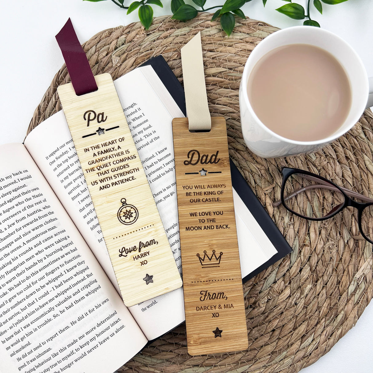 Personalised Icon Bamboo Bookmark (2 colours)