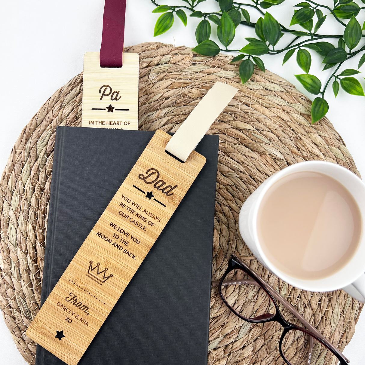Personalised Icon Bamboo Bookmark (2 colours)
