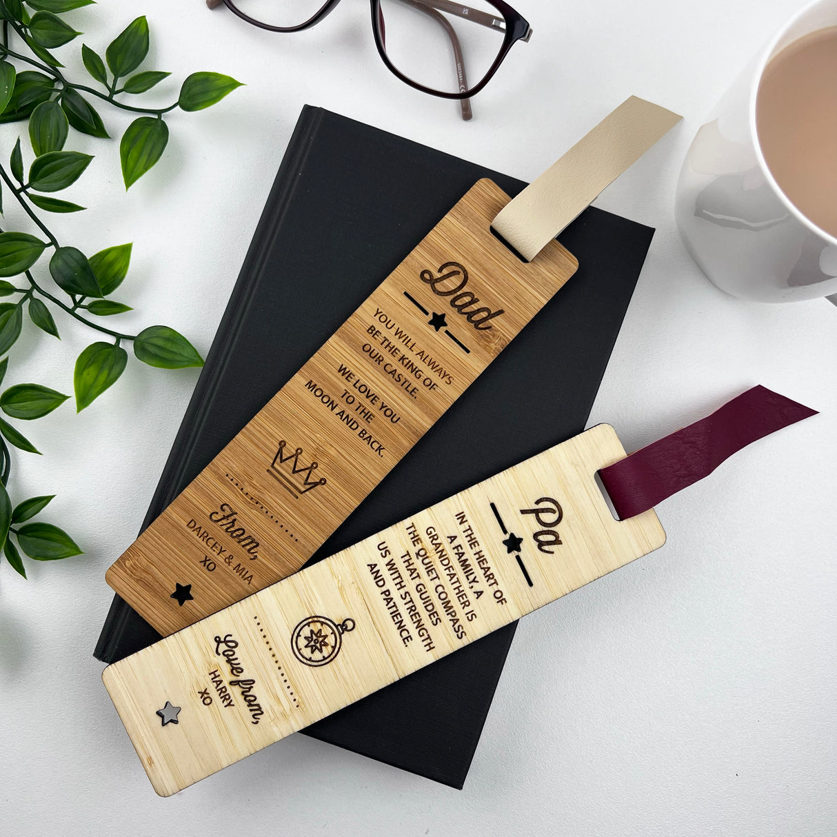 Personalised Icon Bamboo Bookmark (2 colours)