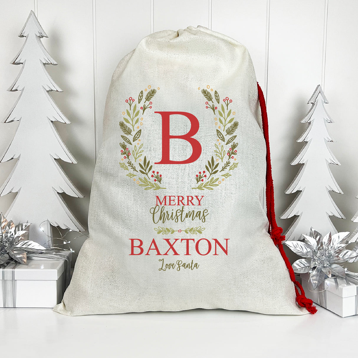 Initial Wreath Santa Sack (Updated Design)