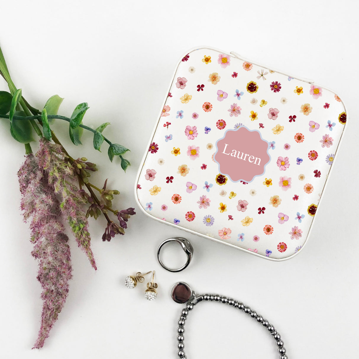 Sweet Wildflowers Pattern Jewellery Case - (Limited Quantity)