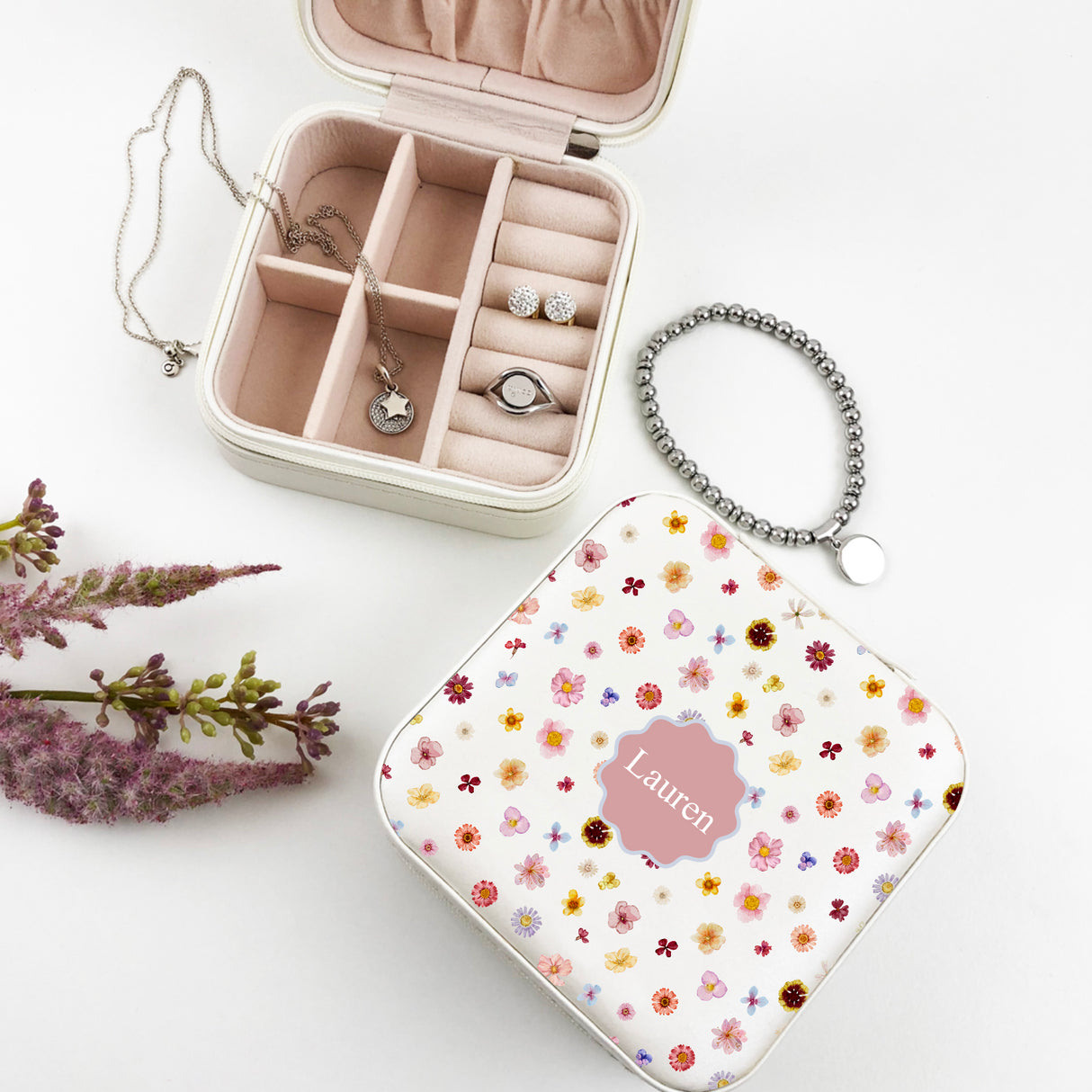 Sweet Wildflowers Pattern Jewellery Case - (Limited Quantity)