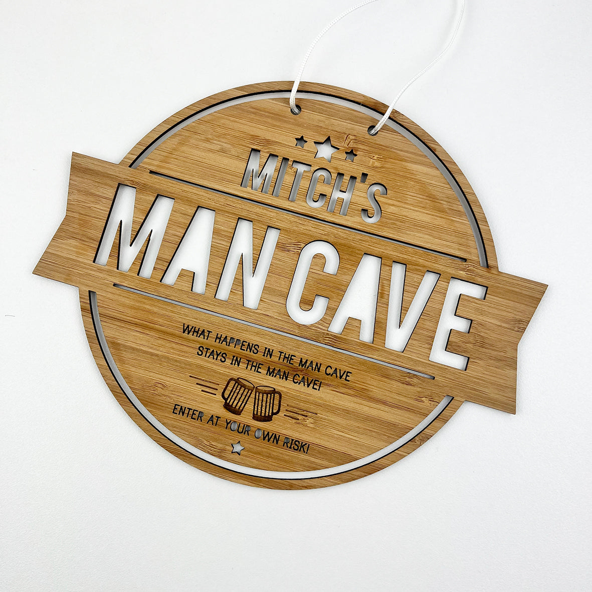 SALE! Man Cave Personalised Wall Hanging (selected names available only)