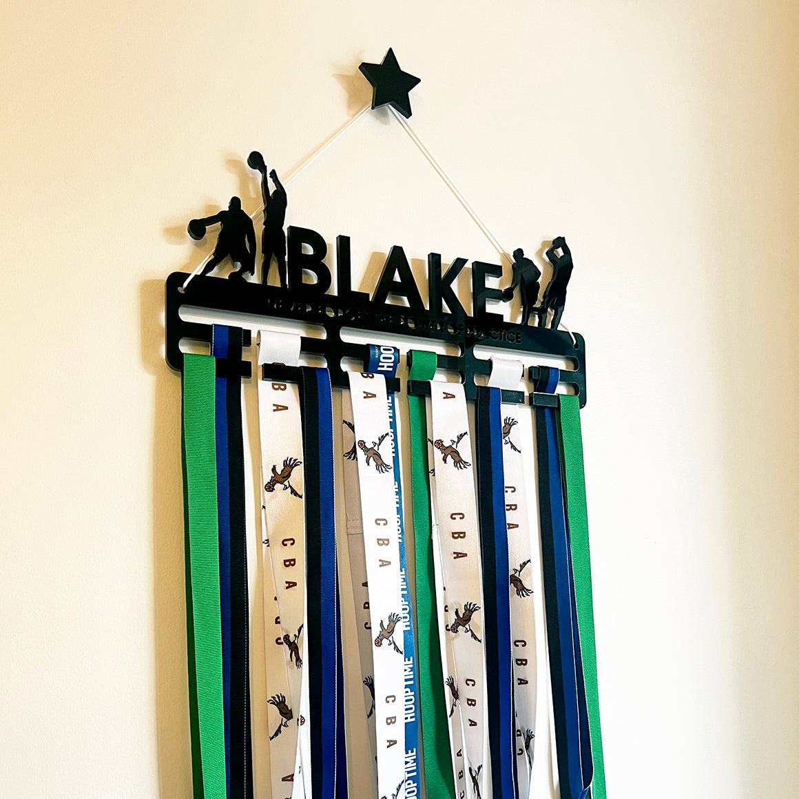 Personalised Medal Hanger (2 colours, various designs)