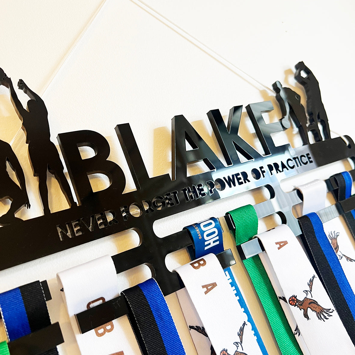 Personalised Medal Hanger - Single Design (3 finishes, various designs)