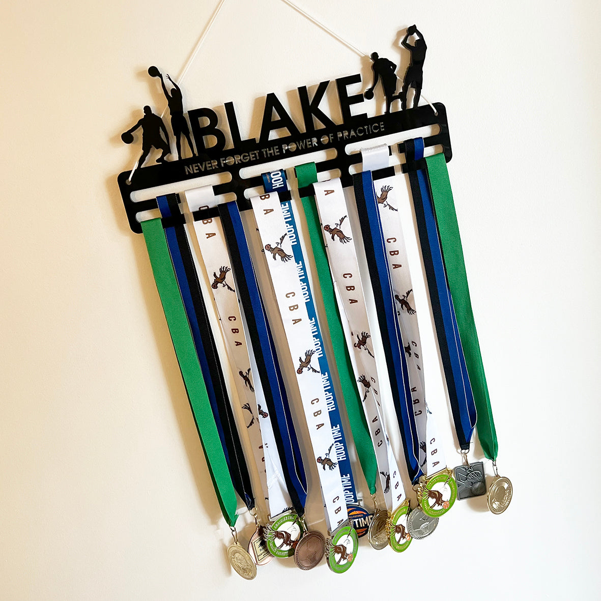 Personalised Medal Hanger - Single Design (3 finishes, various designs)